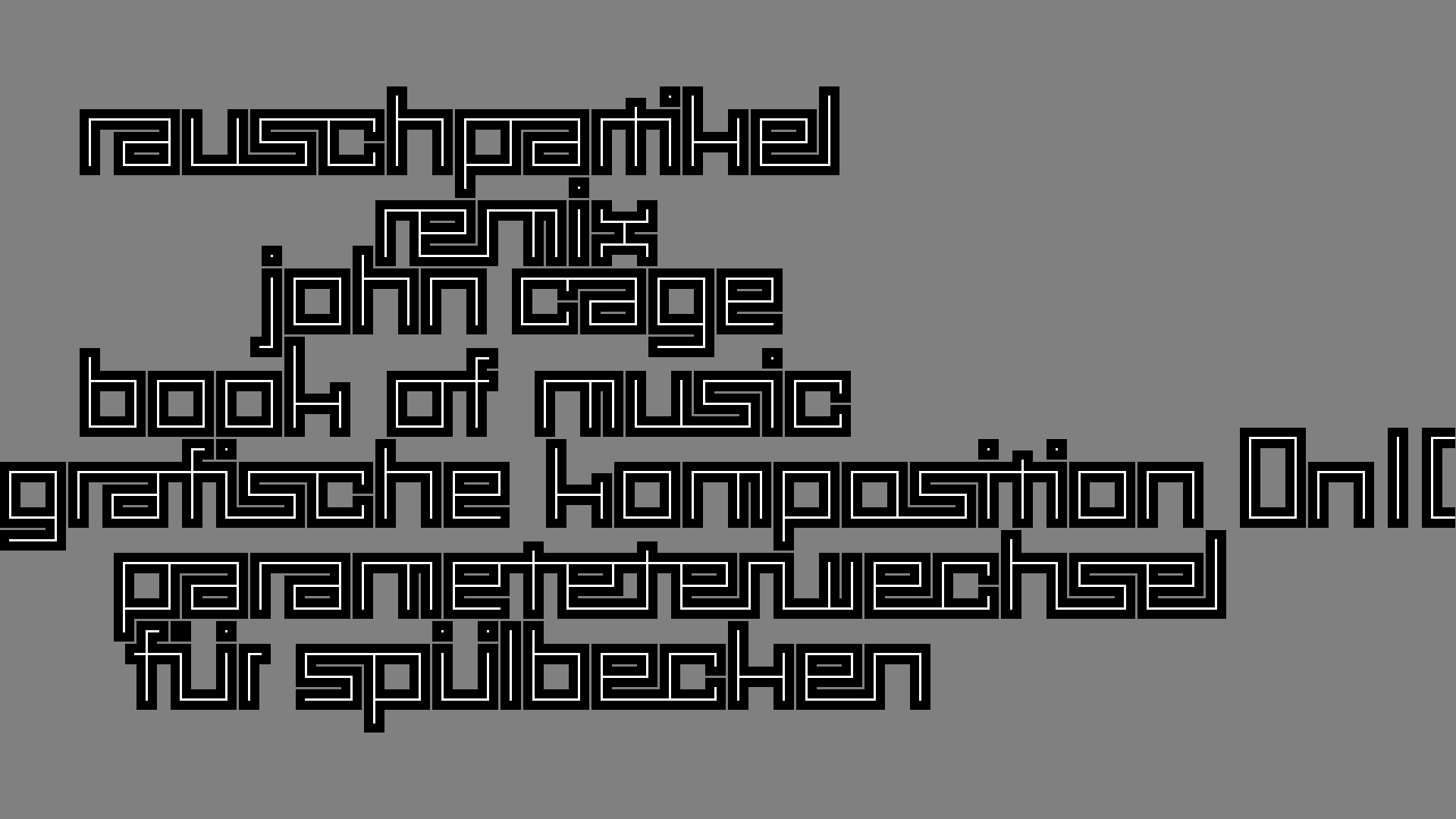 2021-02-02 Wasser in der Sple II, On-Off mit Parameterwechsel (Remix John Cage 'Book Of Music') (Komposition, Remix, Recording, Foto)